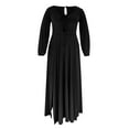 thumbnail image 4 of LSLJS Robe Fendue à Manches Longues Couleur Unie Mode Femme, Robe Grande Taille Cadeaux pour Femmes, 4 of 5