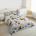 thumbnail image 3 of Homewish Equipment Truck Excavator Bedding Comforter Set,Construction Vehicles Twin Comforter Sets,Gray Yellow Bedding Set For Teens,Super Cozy Room Decor Reversible,2-Piece, 3 of 8