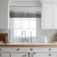 thumbnail image 3 of Grey Ombre Valance Curtains for Kitchen/Living Room/Bathroom/Bedroom Window, Rod Pocket Small Topper Half Short Window Curtains Voile Sheer Scarf, Modern Abstract Art Ocean Oil Painting 42"x18", 3 of 8