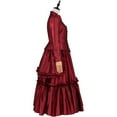 thumbnail image 4 of Women's Gothic Victorian Red Dress Steampunk Bustle Gown Renaissance Costume, 4 of 7