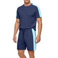 thumbnail image 4 of hotojiny Mens Short Sets 2 Piece Outfits Casual Summer Tracksuits Fashion Short Sleeve T Shirt and Shorts Set Sweatsuit(Dark Blue,3X-Large), 4 of 6