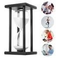 thumbnail image 3 of 20 Minute Hourglass White Sand Timer Wooden Black Stand Hourglass Clock for Office Kitchen Decor Home - 20min White Sand, 3 of 5