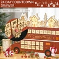 thumbnail image 4 of Christmas Advent Calendar,2024 Light Up Table Xmas Wooden Bus Holiday Decoration with Countdown Drawer, Santa Claus Street House with LED-lit for Kids and Adults, 4 of 9