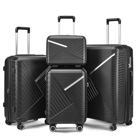 Hardside Luggage Sets of 4, Expandable 25% Storage Space Carry On Luggage for Travel, 14/20/24/28 Inch 4 Pcs Suitcase Set with Aircraft Wheels and TSA Lock, ABS + PP Lightweight Hardshell Suitcases
