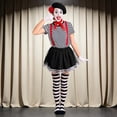 thumbnail image 3 of 6PCS Mime Costume for Women, Black Tutu French Hat Red Mime Scarf White Gloves Knee High Socks Suspenders French Costume for Halloween Carnival Cosplay Party, 3 of 7