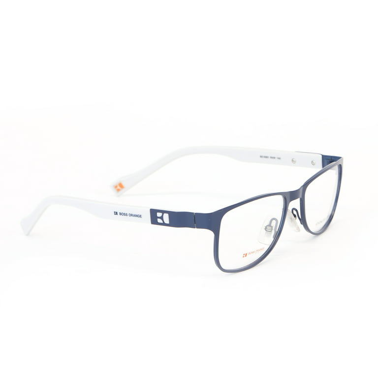 Boss Orange Steel Rectangular Eyeglass Frames 50mm Matte Blue Walmart.com