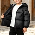 thumbnail image 6 of Jalioing Toddler Kids Puffer Jacket Solid Color Long Sleeve Zipper Winter Coat Thick Thermal Hooded Jacket Outerwear, 6 of 9