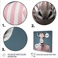 thumbnail image 3 of Designart "Pink and White Fashion Giraffe" Animals Framed Wall Art - Traditional Pink Giraffe Fashion Bedroom Framed Canvas Wall Art, 3 of 6