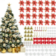 thumbnail image 1 of 120 piezas conjunto de flores de Navidad colgante de decoración de árbol de Navidad 2019 nuevo producto modelo de explosión transfronteriza flor de simulación de flor de plástico (conjunto rojo), 1 of 5