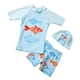 thumbnail image 2 of Traje de baño de 2 piezas para mujer, trajes de baño para mujer, bañador de moda para bebés y niños pequeños con estampado de dinosaurios, gorro de natación, conjunto de traje de baño para niña, 2 of 4
