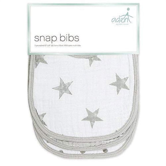 aden anais Baby Essentials Snap Bib, 3 pack