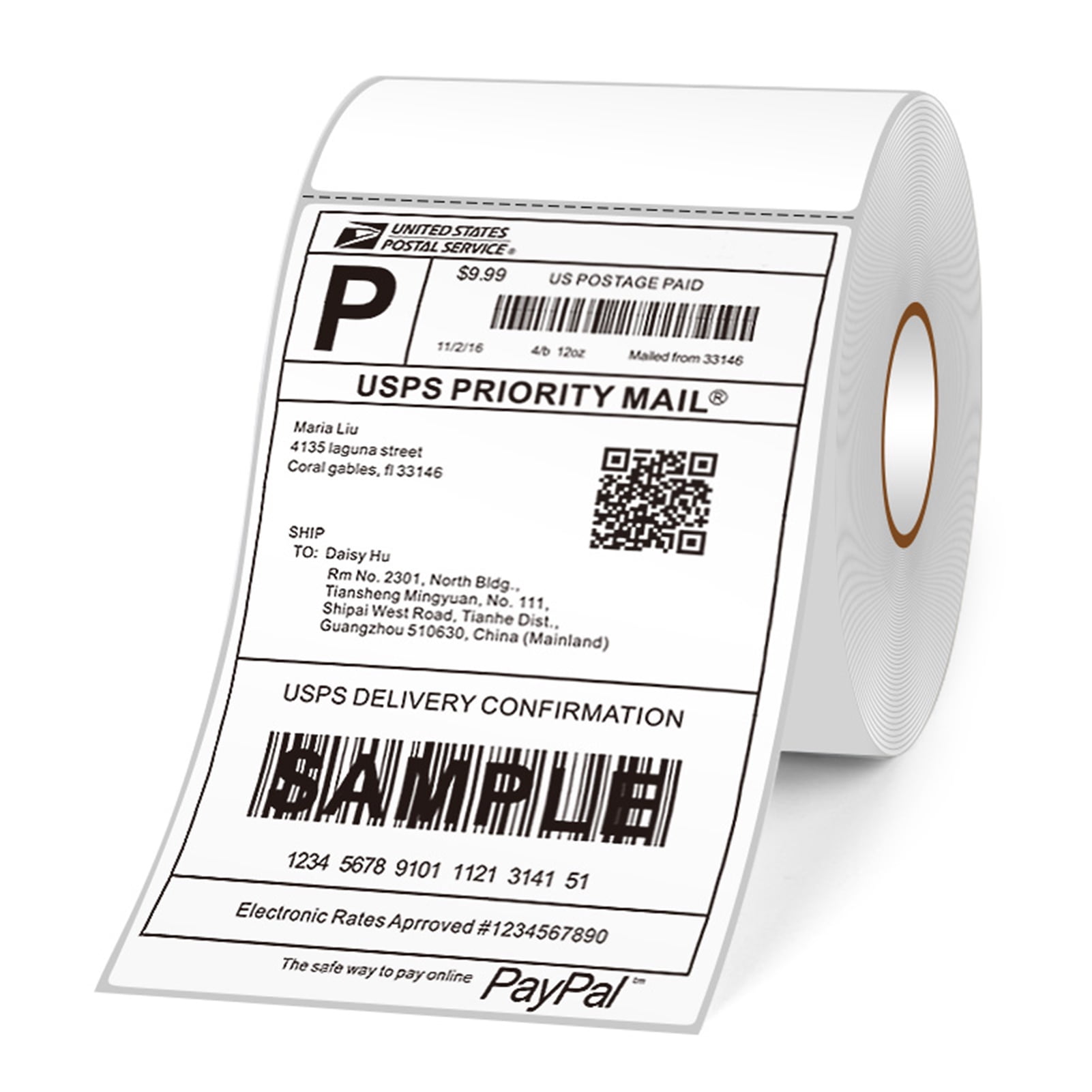 1000 Premium Shipping Labels-Self Adhesive 2 Per Sheet 8.5 x 11  USPS UPS PayPal 