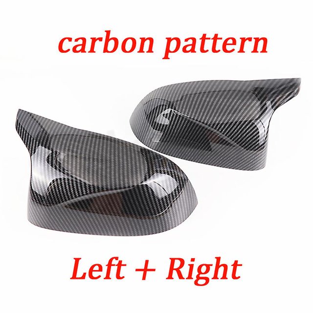 Car Rear View Side Mirror Cover Trim For Bmw F25 X3 F26 X4 F15 X5 F16 X6 2014 2015-2018 Bright Black Carbon Fiber Style