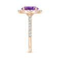 thumbnail image 3 of ANGARA Natural 2.28 Ct. Amethyst with Diamond Halo Ring in 14K Rose Gold for Women (Ring Size: 11.5), 3 of 9