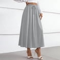 thumbnail image 2 of Lenago Skirts for Women Summer Solid Color Loose High Waist A-line Half Body Elastic Waist Drawstring Skirt, 2 of 8