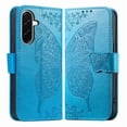 thumbnail image 2 of Butterfly Embossed Wallet Case for Samsung Galaxy A27 5G, PU Leather Flip Cover with Card Holder, Kickstand & Lanyard, Shockproof,,Blue,For Galaxy A27 5G, 2 of 8