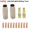 thumbnail image 2 of 14 Pcs MAG MIG-14AK Torche de Soudage Consommables Buse à Gaz Support, 2 of 5