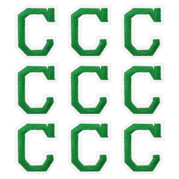 Uxcell Iron on Letter Patches 2" Alphabet C Iron on Embroidered Patch for Clothing Repair(Green, Pack of 9)
