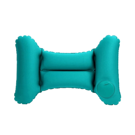 Foldable Inflatable Lumbar Support Pillow,H-Type Self Pressing Inflation Pillow for Office Chair and Airplane Travel Seat,Back Pain Relief Improve Posture (Teal Blue)