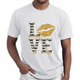 thumbnail image 4 of JINMGG Mens Tops under $5,Unisex Crewneck T-Shirts LOVE Print Classic Comfortable Blouses Valentines Tops,White XXXXL, 4 of 5