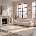 thumbnail image 4 of SAFAVIEH Vision Adrasteia Overdyed Solid Area Rug, Ivory, 5' x 5' Square - Modern Design, Ivory, Non-Shedding & Easy Cleaning, Ideal for Living Room, Bedroom, Dining Space, 4 of 17