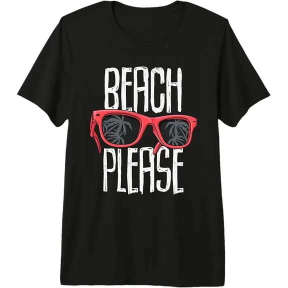 Unisex Funny Beach Please Sunglasses Graphic T-Shirt