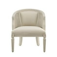 thumbnail image 3 of Linon Sandry Wood Barrel Chair Padded Back & Seat Woven Cane Sides in White, 3 of 15