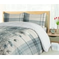 thumbnail image 3 of Ambesonne Floral Duvet Cover Set, Flower Bouquet Tartan Back, Calking, Pale Blue Grey and Ivory, 3 of 4