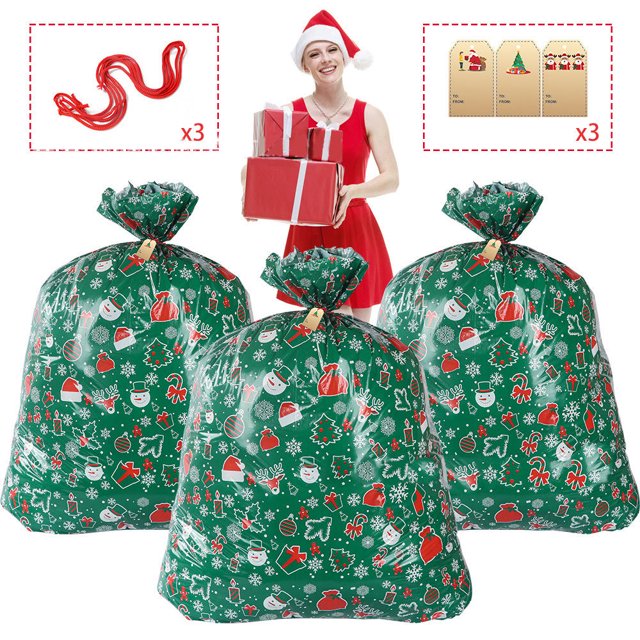 3Pcs/set Extra Large Christmas Gift Bag 56x36inch Jumbo Large Gift Bags