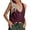 Wine, variant on Casual Layered Ruffled Button Front Tank Top Blouse for Summer Comfort Cleavage Cover Backless Tops for Women plus Size All Bodysuit Women