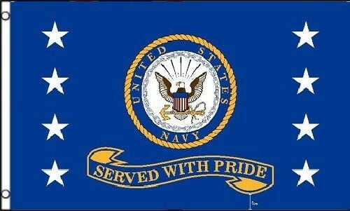 US Navy Emblem NYLON Flag 3x5 ft USN Veteran Vet Retiree Military Eagle Anchor 