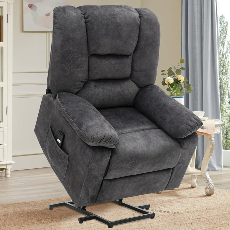 Power Lift Recliner Chair Reclining Sofa w/ Remote Control Footrest Grey