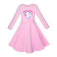 thumbnail image 2 of Robe Fille Coton Rose Unicorn Sequins Manches Longues Décontractée 8 Ans, 2 of 7