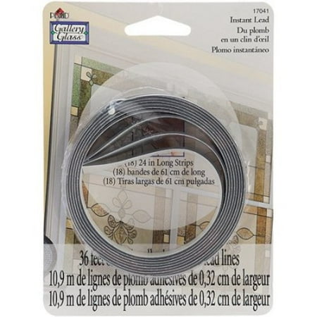 Plaid:Craft Gallery Glass Instant Lead Lines 24", Black 1/8" Thick, 8/Packaging