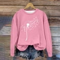 thumbnail image 2 of XPMWRP Women's Floral Print Sweatshirt Long Sleeve Loose Casual Crewneck Pullover Oversized Fall Winter Sweatshirts Pink L, 2 of 4