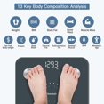 thumbnail image 3 of Báscula digital de baño Homebuds para medir peso y grasa corporal, pesaje profesional desde 2001, monitor de composición corporal para IMC, grasa, agua y músculo con app, 181 kg, azul, 3 of 5