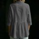thumbnail image 3 of Neewe Womens Lapel 3/4 Sleeve Button Down Shirts Cotton Linen Tops Plain V Neck Casual Loose Fit Blouses, 3 of 5