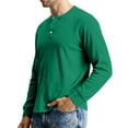 thumbnail image 5 of Men's Casual Knit Button Up Long Sleeve Henley Shirt, Top for Fall Winter, Layering Piece and Versatile Wardrobe Essential,Green,L, 5 of 9