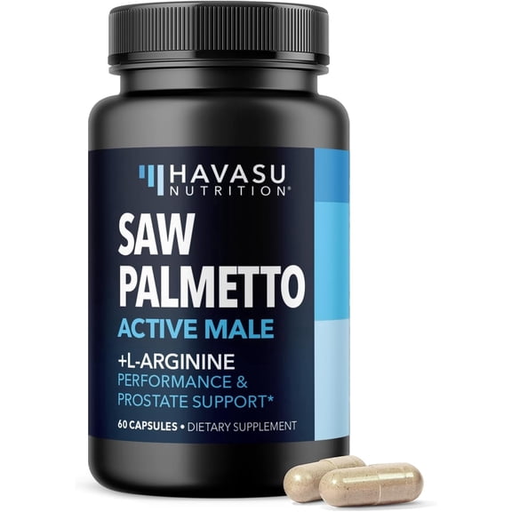 Havasu Nutrition Saw Palmetto & L-Arginine Capsules with S7 Blend, Hair Growth & Prostate Support, 60 Count