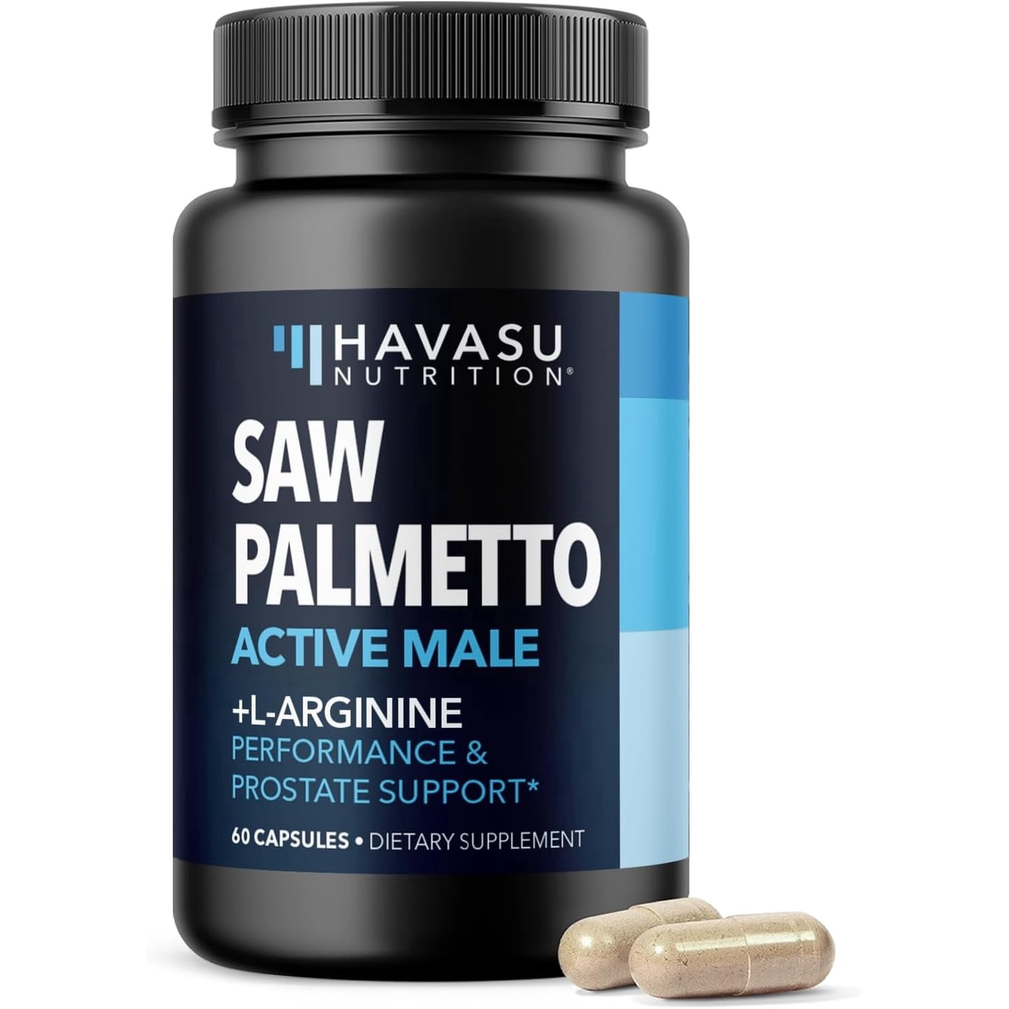 Havasu Nutrition Saw Palmetto & L-Arginine Capsules with S7 Blend, Hair Growth & Prostate Support, 60 Count