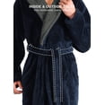 thumbnail image 4 of Men's Hooded Fleece Plush Soft Shu Velveteen Robe Full Length Long Bathrobe, 4 of 6