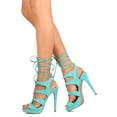 thumbnail image 2 of New Women Wild Diva Madden11 Faux Suede Strappy Lace Up Platform Stiletto Sandal, 2 of 3