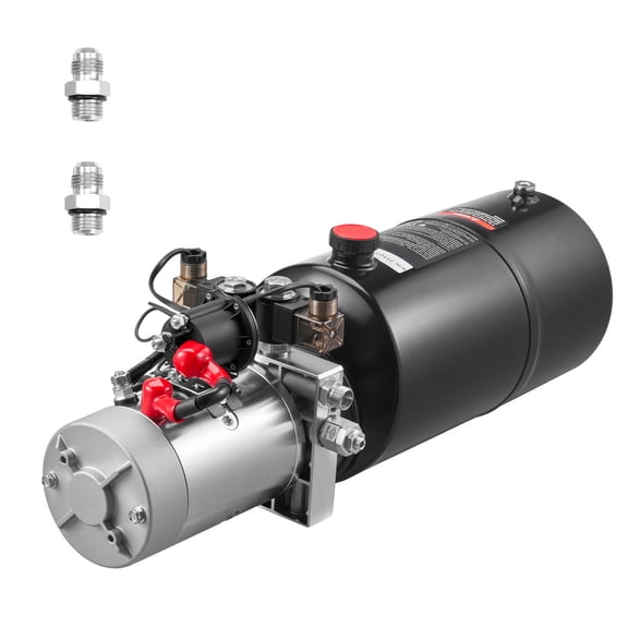 KFFKFF 8 Quart Hydraulic Power Unit, Double Acting Pump for Dump Trailers, 3200 PSI Max Pressure & 0.91 GPM Flow Rate, DC 12V Hydraulic Pump with Durable Metal Reservoir for Trailer