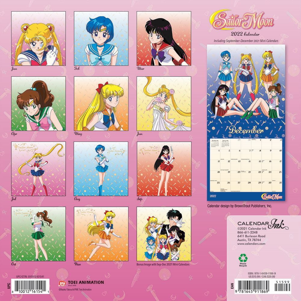 Sailor Moon 2022 Wall Calendar - Walmart.com
