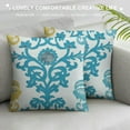 thumbnail image 3 of Awypu  Throw Pillow Cases Vintage Compass Geometric Floral Decorative Cushion Covers for Couch Bed Sofa Farmhouse Decoration 18 X 18 Inches Turquoise Gold Gray, 3 of 5
