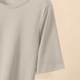 thumbnail image 3 of KyCheLot Womens Plus Size T-Shirts Solid Color Round Neck 1/2 Length Sleeve Tops Summer Beach Vacation T-Shirts, 3 of 7