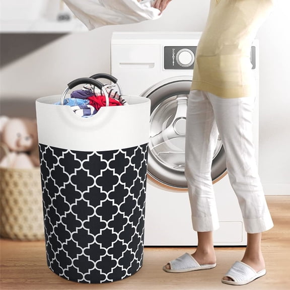 VALSEEL Dirty Clothes Hamper Laundry Basket Foldable Laundry Basket Dirty Laundry Basket Foam Protective Aluminum Handle for College Dorms Bathroom Bedroom Laundry Hamper Storage and Organization