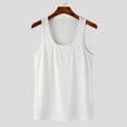thumbnail image 6 of Hot days, bold styles YLSDY Mens Square Cut Tank Tops Workout Fitness Compression Undershirt Running Gym Stringer Slim Fit Bodybuilding Shirts White XXL, 6 of 8