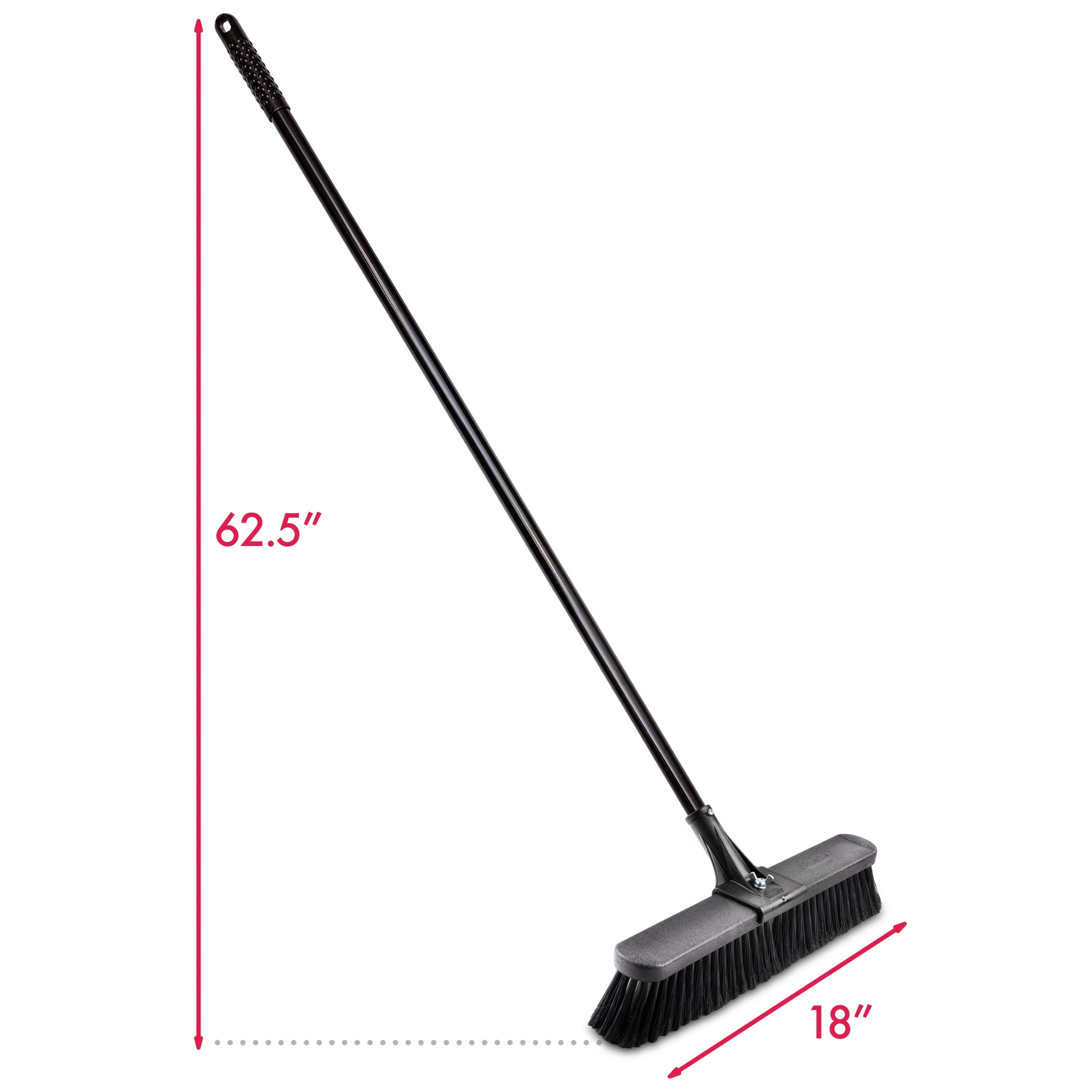 Libman 18" High Power Push Broom Multi-Surface Steel Handle
