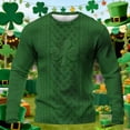 thumbnail image 4 of Camisa de Día de San Patricio Hombres de Manga Larga de Manga Larga Cuello Redondo Tops Casuales para Fiesta Festival Vacaciones Viajes Calle Uso Diario Camisetas de Hombre Casual Estiloso Verano, 4 of 6